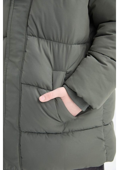 Defacto Su İtici Kapüşonlu Fermuarlı Haki Erkek Çocuk Parka C8782a8/kh493 Haki