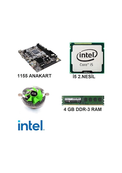 Snowman I5 2.Nesil İşlemci/H61 Anakart/4 Gb Ddr3 Ram/Cpu Fan/Bundle Set