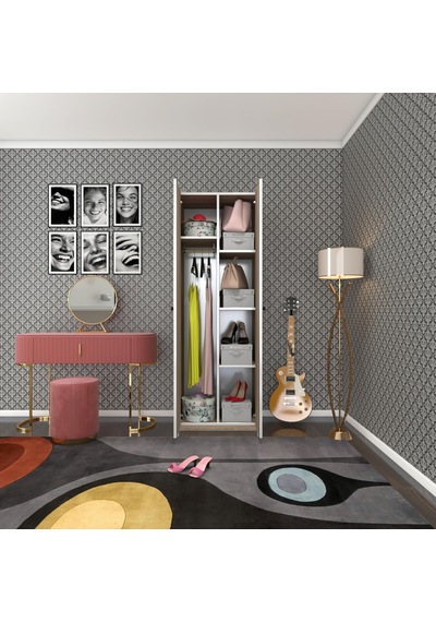 Kenzlife Gardırop 2 Kapılı Kapaklı Leylak Crd 173 60 42 Gardolap Dolap Ofis