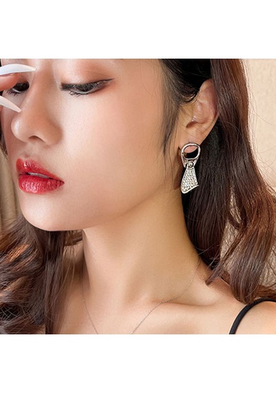 Rhinestone Pull Küpeler Kadın Partileri Ve Tatilleri İçin Çinko Alaşım Pırıl Pilding Mücevherleri Çok Renkli