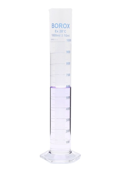 Cam Mezür 1000 Ml - Uzun Form - Mavi Skala - Borosilikat 3.3