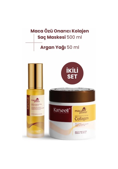 Saç Bakım Seti Maca Özü Saç Bakım Maskesi 500ml Ve Saç Bakım Yağı 50ml - 648207639
