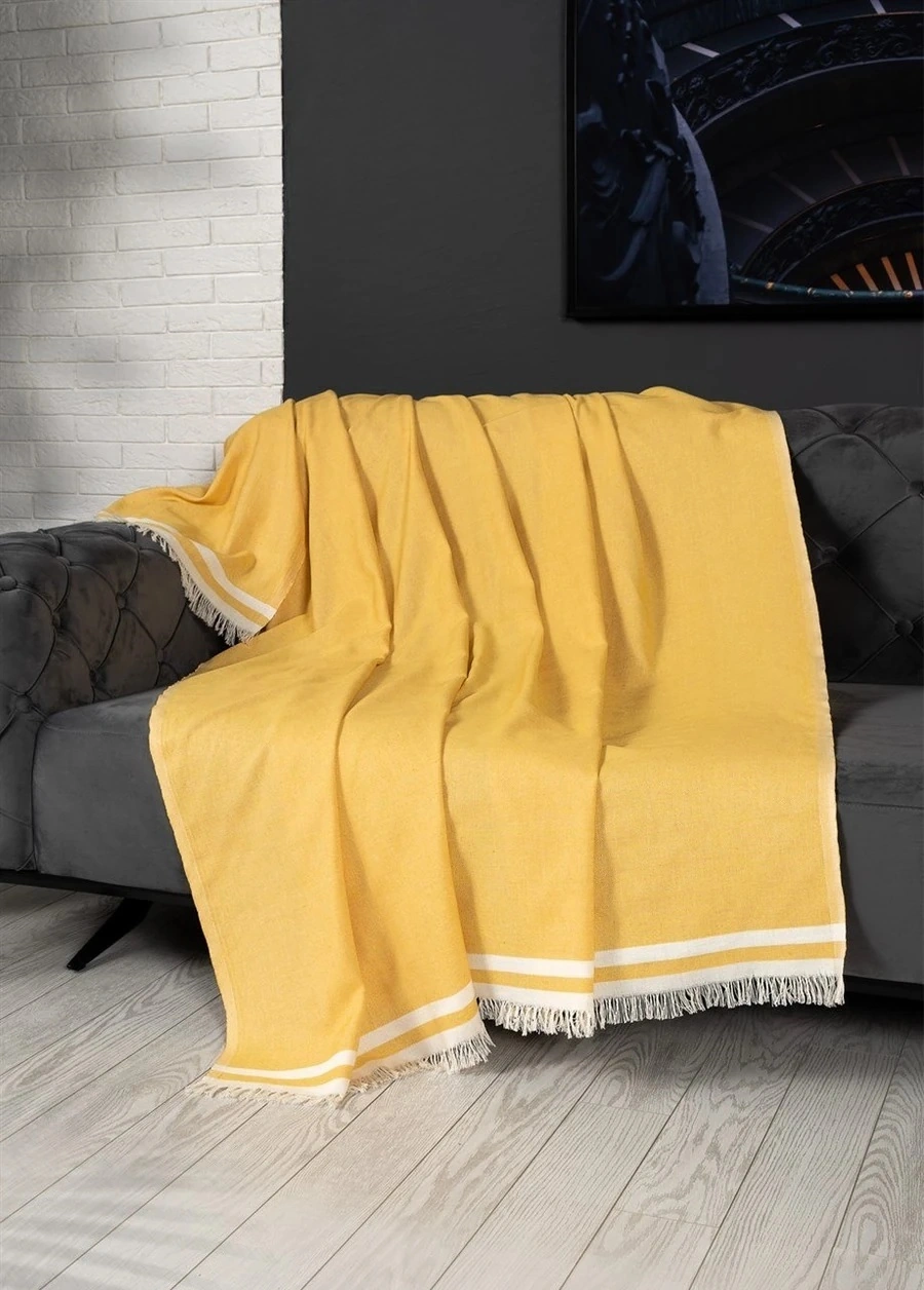Alinda Pamuklu Maxi Boy Kolları Kapatan Kaymaz Terletmez Koltuk Örtüsü 170x300 - Hardal Hardal