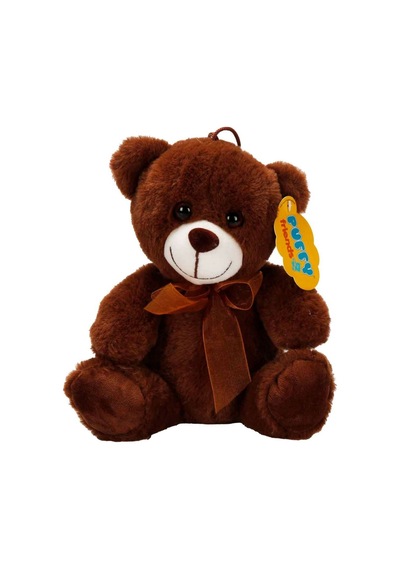 0998 Peluş Ayı Oturan Kurdeleli 21cm 2r Çok Renkli