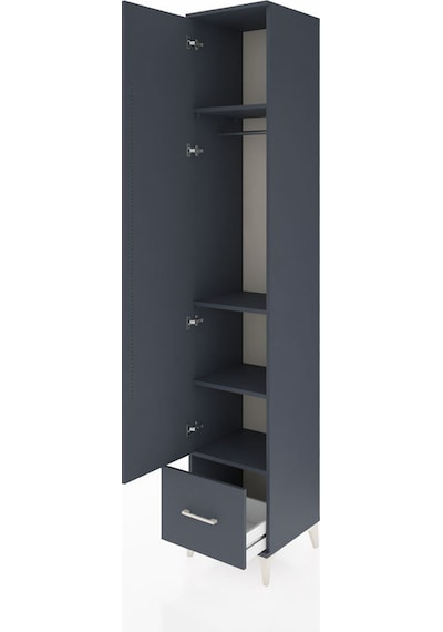 Hyperion Dolap 4 Raflı Tek Çekmeceli Tek Askılı 44x44x243 Antrasit-antrasit Antrasit