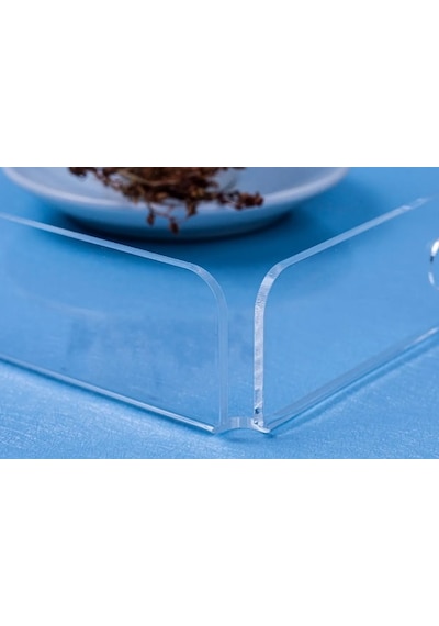 Şeffaf Pleksi Tepsi 35x25 Cm Servis Kahve Çay Ve Sunum Tepsisi