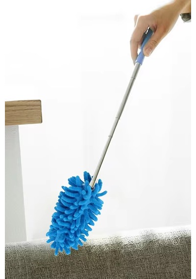 Thentech Mikrofiber Toz Alma Temizlik Sopası Mikrofiber Saçaklı Uzayabilen Sopalı Temizlik Bezi Fırçası