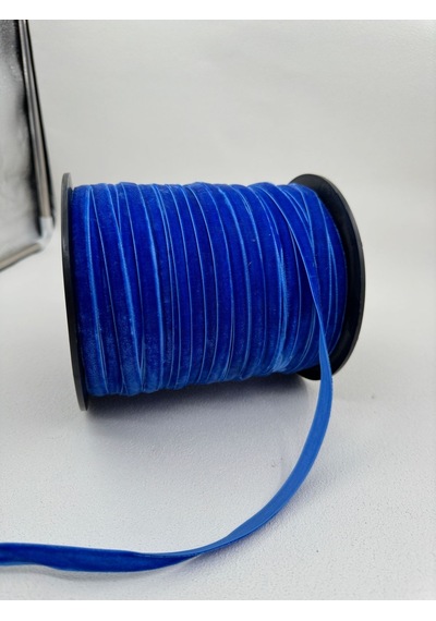 Paşateks- 1 Cm Düz Kadife-5 Metre-çi Mavi