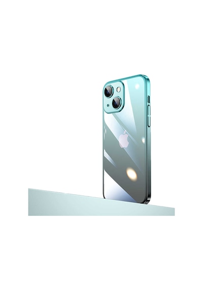 Apple Uyumlu iPhone 14 Plus Uyumlu Parlak Renk Geçişli Kamera Korumalı Zore Senkron Kılıf-mavi-siyah Mavi-Siyah -