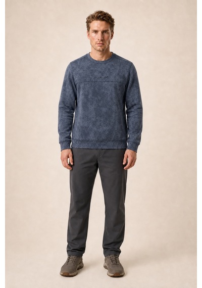 Redline Continu Erkek Kışlık Regular Fit Kışlık Bisiklet Yaka Sweatshirt Füme