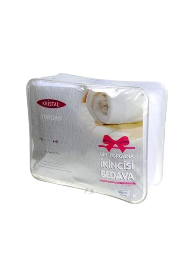 Taç Kristal Tek Kişilik 1 Alana 1 Bedava Yorgan 155x215 Cm Beyaz