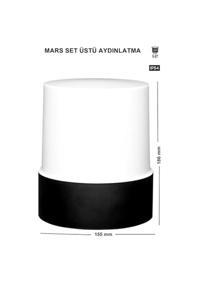 Mars Set Üstü Bahçe Lambası - Bahçe Tavan Lambası Zita Bahçe Aydınlatması 19 Cm Ip54 220v Ug-zt-0280 .