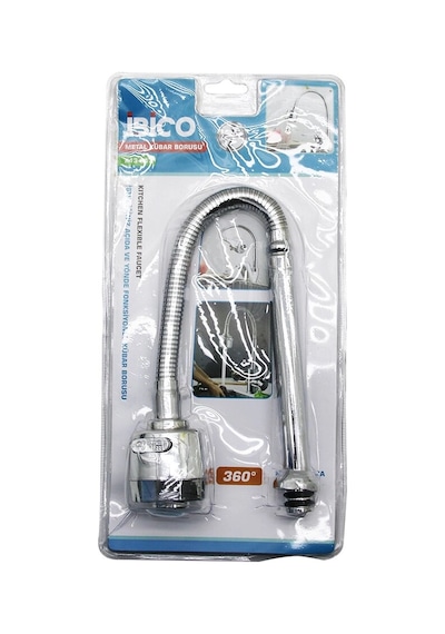 Metal Kubar - Batarya Borusu Krom Topaç Başlık Kademeli 360 Derece Yaylı Anti Twist Vakumlu Ambalaj Bx40