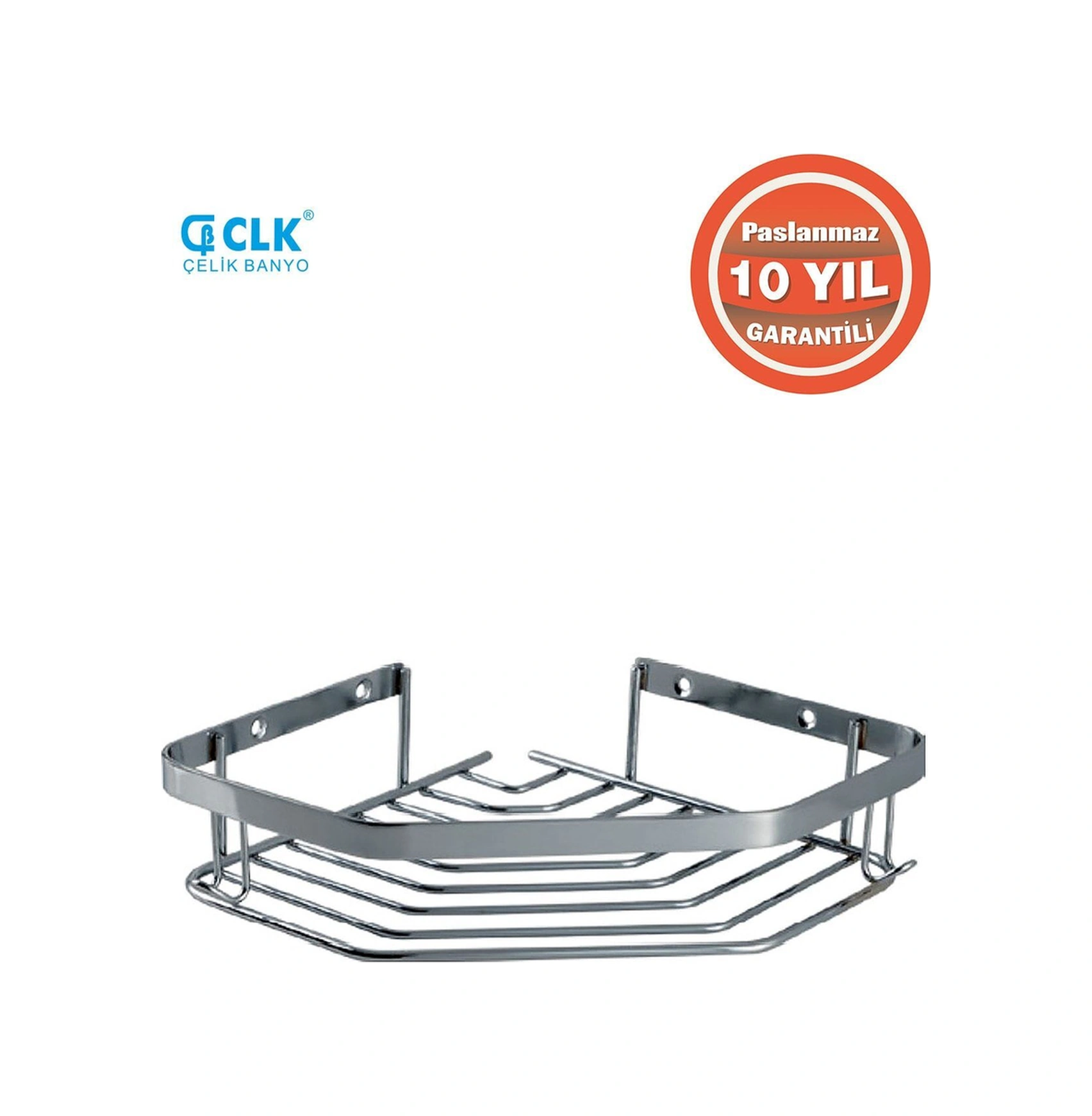 Çelik Banyo Paslanmaz Çelik Erpa 1 Li 19x19 Cm Şampuanlık Köşe Süngerlik Krom