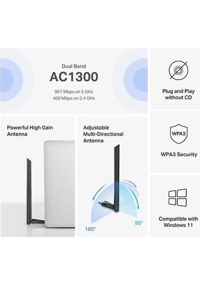 Mercusys Ma30h Ac1300 Yüksek Kazançlı Kablosuz Çift Bant Usb Adaptörü Mercusys Ma30h Ac1300 Yüksek Kazançlı Kablosuz Çift Bant Usb Adaptörü