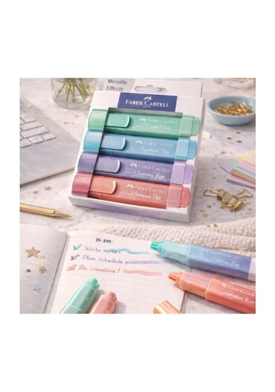Faber-castell Metallic Effects Fosforlu Kalem Seti 4 Renk Metalik Işıltılı