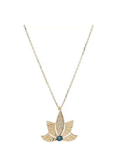 14 Ayar Altın Lotus Nazar Kolye