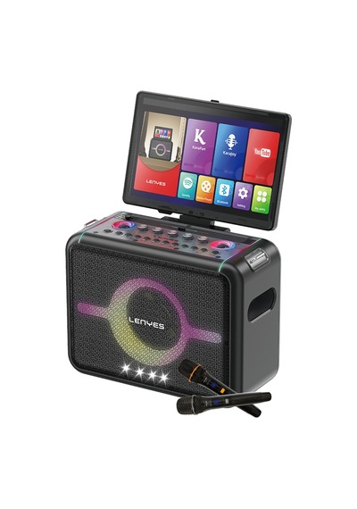 Lenyes S892 Rgb Işıklı Mikrofonlu Dokunmatik Ekranlı Tws Bluetooth Speaker Hoparlör V5.3 300w Siyah