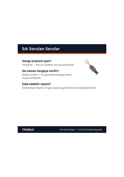 Trobus Oto Anahtarlık Tavşan Figürlü