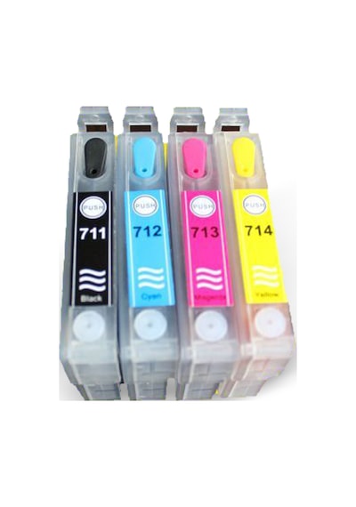 Epson T0711 - T0714 Uyumlu Kolay Dolan Kartuşlar - D78 / D92 / Dx4000 / Dx4450 / Dx6050 / Dx7450