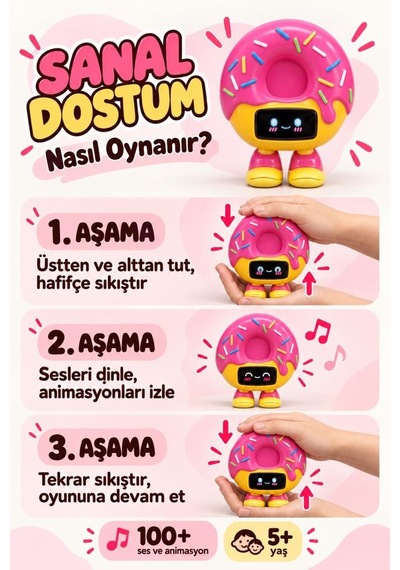 Gioc-hi Lisanslı 100 Den Fazla Ses Ve Animasyonlu Etkileşimli 10 Cm Oyuncak Sanal Dost Mochi