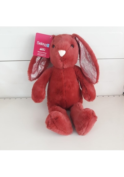 Peluş Oyuncak Kiremit Renk Tavşan 40 Cm Kahverengi