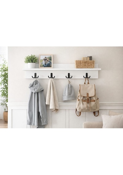 Portmanto Duvar Askılığı Elbise Askılığı Beyaz 80x15 Beyaz