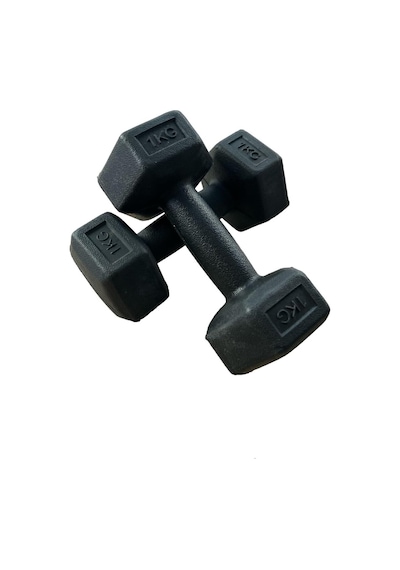 1 Kg X 2 Adet Köşeli Vinyl Kaplı Siyah Dambıl Ağırlık Seti