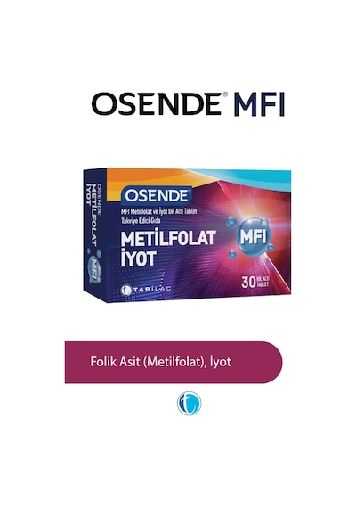 Osende Metilfolat Iyot 30 Tablet