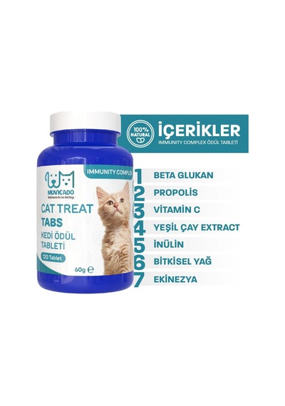 Immunity Kedi Köpek Ödül Tableti Kedi Bağışıklık Sistemi Güçlendirici Tablet Beta Glukan