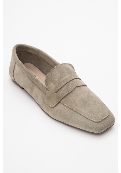 Luvishoes Luvi Shoes Rubra Bej Süet Hakiki Deri Kadın Loafer Ayakkabı Bej Süet