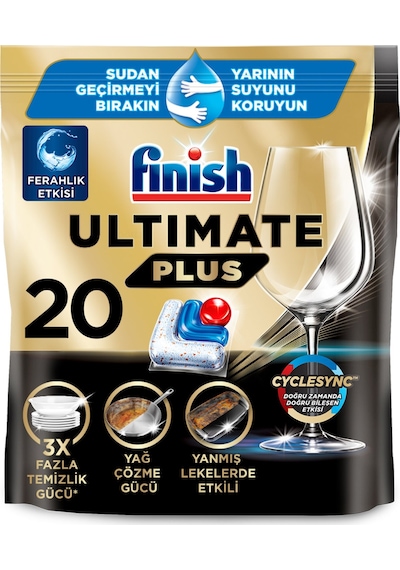 Finish Ultimate Plus Hepsi 1 Arada 20 Tablet 244 G 3 Adet