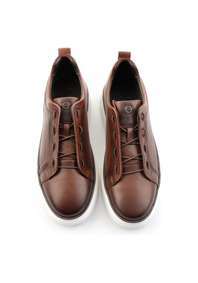 Taba Hakiki Deri Erkek Sneaker E01398028043 Taba