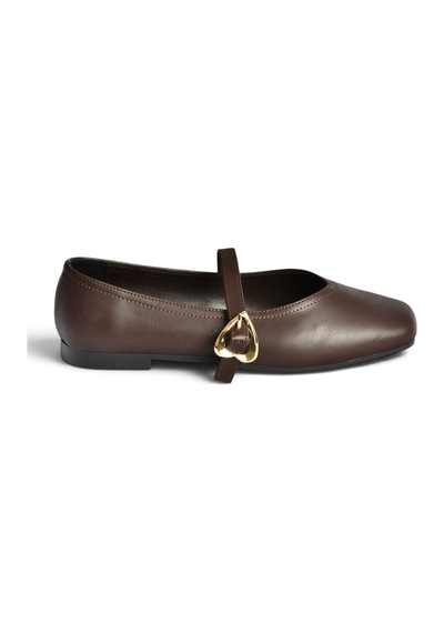 Fox Shoes Y726632609 Kahverengi Kalp Toka Detaylı Kadın Babet