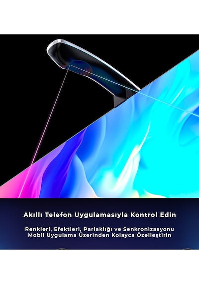İdragon Tv Sync Rgbıc Ambilight Led Tv Arka Aydınlatma, 3.8 Metre, Mobil Uygulama Ve Kumanda Kontrollü, Müzik Senkronizasyonlu, 55-65 İnç Tv Uyumlu Dx23014 Çok Renkli