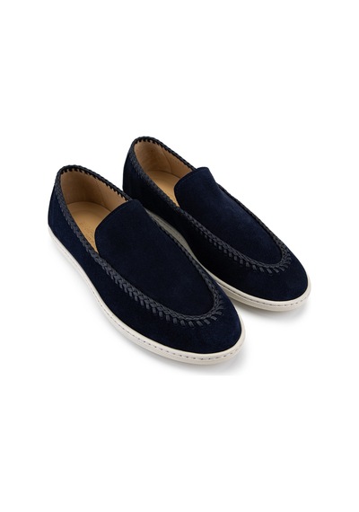 Giampiero Nicola Erkek Hakiki Deri Mavi Loafer Ayakkabı 664 47007b Erk Ayk Y26 Blu