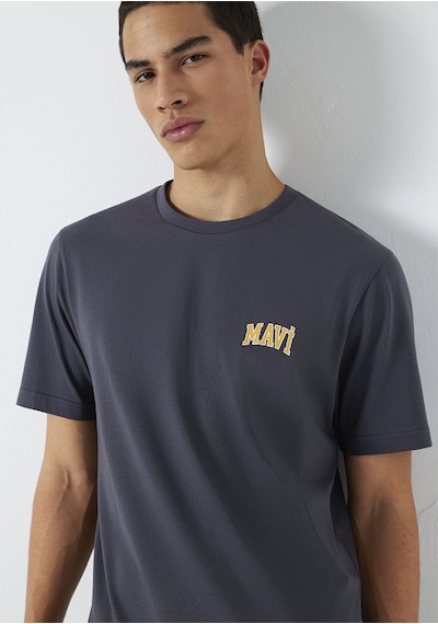Mavi - Mavi Logo Baskılı Gri Tişört 0611714-70101 Gri