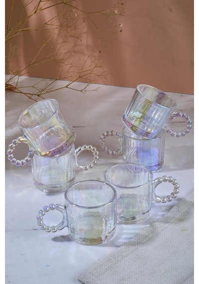 Perotti 15909 Ringo Stone Luster 6lı Fincan 100 Ml Şeffaf