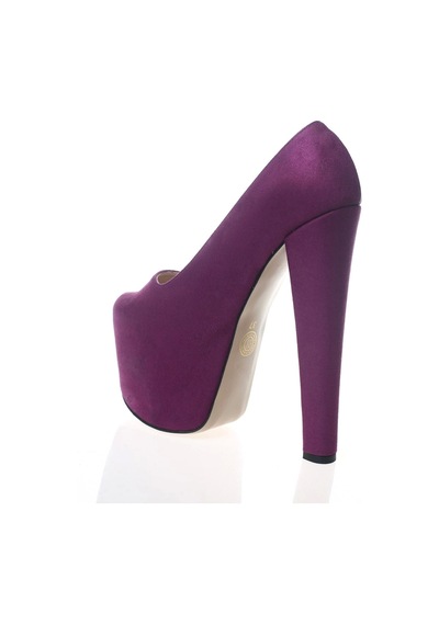 Ersefa Kadın Fuşya Süet Yüksek Topuk Abiye Ayakkabı Kadın Topuklu Şık Ge Mor