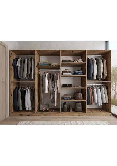 Monara Tamamı Mdf 8 Kapaklı Dolap Gardırop Çam