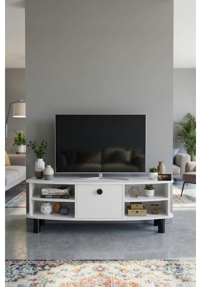 Vienna Tv Sehpası Suntalam Beyaz 136x44 Cm Çok Renkli