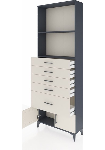 Arges Dolap 2 Raflı 5 Çekmeceli 2 Kapaklı 88x30x243 Antrasit-aytaşı Antrasit Arges Dolap 2 Raflı 5 Çekmeceli 2 Kapaklı 88x30x243 Antrasit-aytaşı Antrasit