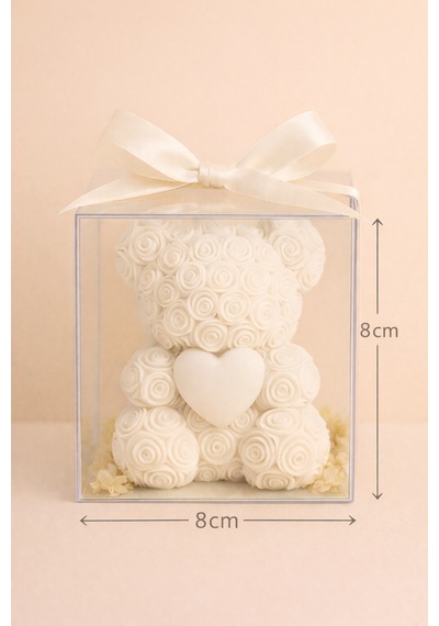 20'li Ayıcık Şeklinde Kokulu Mum Söz Nişan Baby Shower Hediyeliği Beyaz