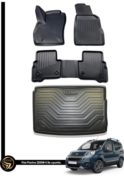 Fiat Fiorino 3d Havuzlu Paspas 2008-2023 + Bagaj Havuzu Kauçuk Set Nova