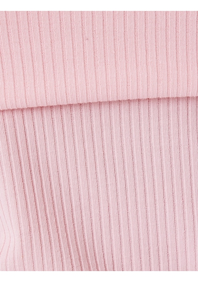 Koton Kolsuz Straplez Yaka Slim Fit Drapeli Ribanalı Üst Pembe 5sal30072ık Gül