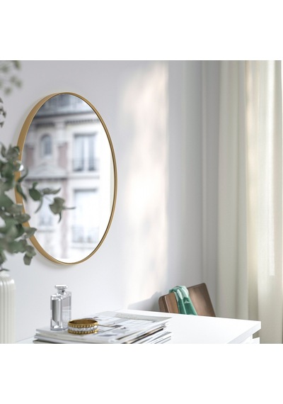 Ikea Lindbyn Yuvarlak Ayna 50 Cm Altın