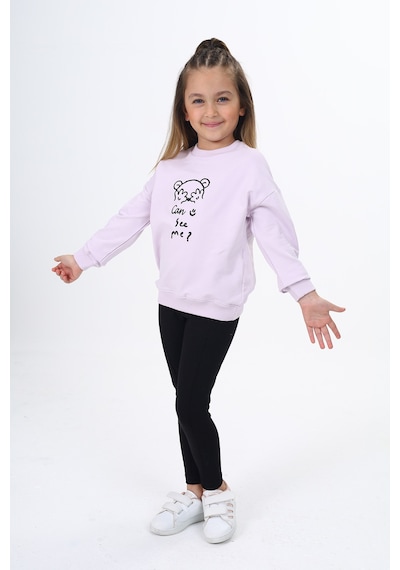 Toontoy Kids Toontoy Kız Çocuk Nakışlı Taytlı Takım Açık Lila