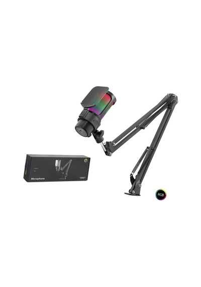 Rgb Mikrofon Seti Boom Mikrofon Kolu Type-c 192khz 24bit Siyah M835b Evimdeyokyok