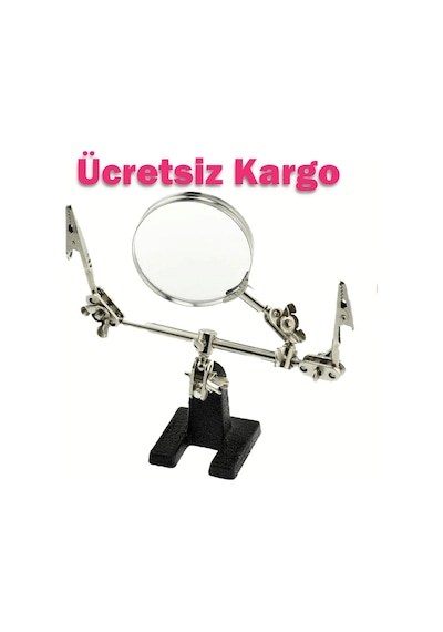 Büyüteçli Masa Üstü Kıskaçlı Lehim Havya 3.El Tuatacağı Standı
