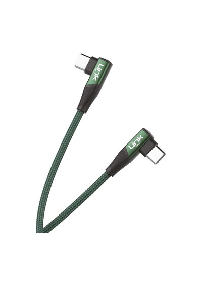 Linktech K595 Safe 60W Type-C To Type-C Data Ve Şarj Kablosu Yeşil